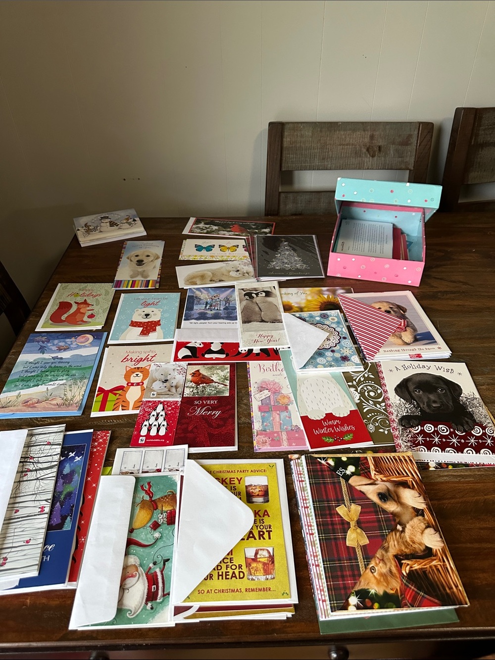 Animal Lover Assorted Christmas Cards With Keepsake Box